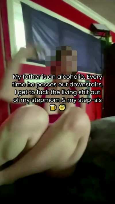 While my drunk dad was asleep, my step-mom watched me fuck a baby in my step-sister's tight pussy