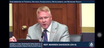 Rep Warren Davidson, from Ohio, today jacking tits