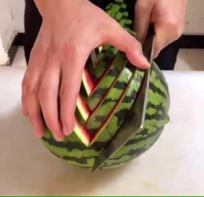 A different way of cutting watermelon