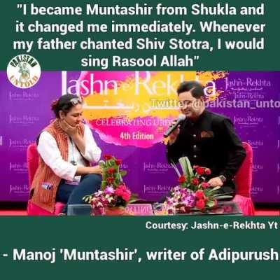 How Urdu influenced (or brainwashed?) Shukla to become 'Muntashir' and sing 'Rasool Allah' whenever father chanted Shiva Stotram. High time Muntashir bhai became Shiv Bhakt Shukla again.