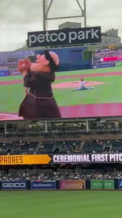 This girl flipping out at a baseball game.
