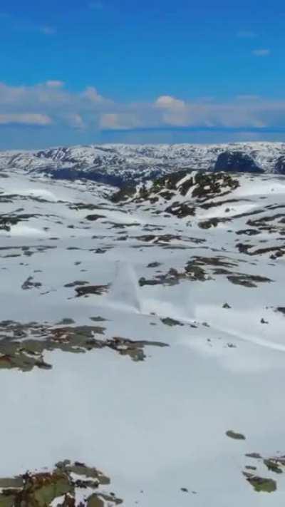 Preparing Norwegian mountain roads after heavy seasonal snow falls