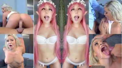 pink hair ahegao