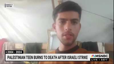 MSNBC Chris Hayes honors Shaban Al Dalu, a Palestinian 19 year old who burned to death after an Israeli strike.