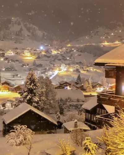 Snowy nights in Switzerland