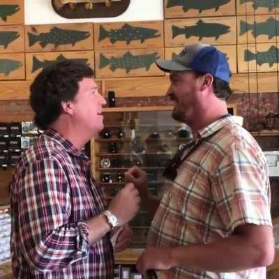 Montana man runs into Tucker Carlson and tells him that he's the worst human being on the planet. Someone give this man a medal for saying right to Tucker's face what we're all thinking.