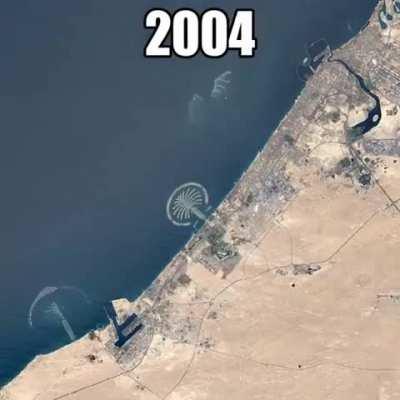 Global warming alarming sea level rise in Dubai time lapse