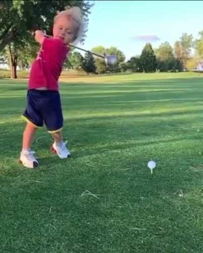 This kids got a better swing than I do...