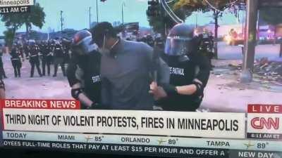 Minneapolis police just arrested CNN reporter Omar Jimenez live on air even after he identified himself.