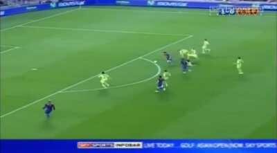 19 year old Leo Messi's fantabulous run at pace through countless defenders followed by the coolest of finishes. (vs Getafe CF)