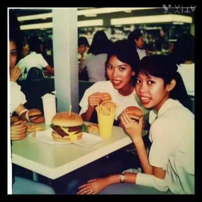 POV: you are dining with your friends at a 1980's local filipino burger. all is fine until you notice something is wrong