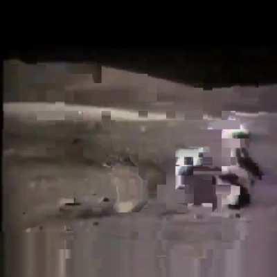 This rarely seen footage shows NASA astronauts struggling to walk on the moon interesting