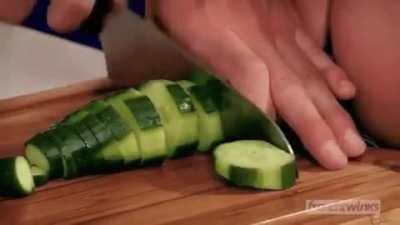 cutting cucumber