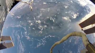 Amazing footage of Earth during a spacewalk on ISS