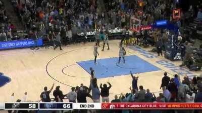 Ja Morant with a buzzer beater for the Grizzlies against the Spurs