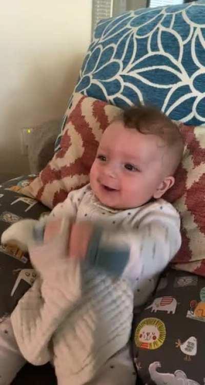 My 4 month old son sees booty for the first time