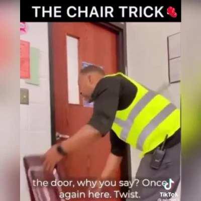 How to lock a classroom door with a Chair