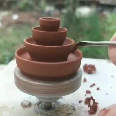 Miniature pottery in the making