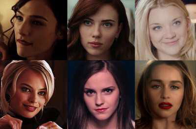 Which face would look best painted white? - Gal Gadot, Scarlett Johansson, Natalie Dormer, Margot Robbie, Emma Watson, Emilia Clarke