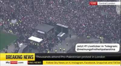 Around 500,000 people showed up in London in their support for Palestine