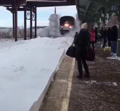 Train through snow (not my video, unknown source)