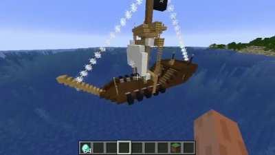 Mojang added pirate ships as randomly-generated structures to Minecraft and this visual effect happened every time you found a new ship