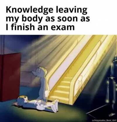 Sometimes it happens at the start of an exam