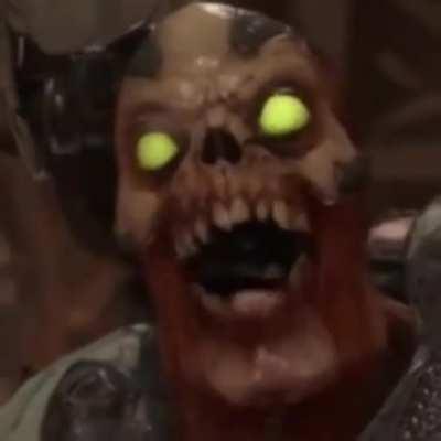 when you finally kill the Doomslayer but he's got a second life