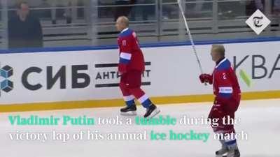 Putin trying to skate on carpet