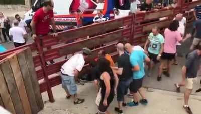 “Boloencierro” in Spain it is like a bullfight but without a bull… What madness!