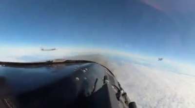 Russian SU-35 Gets A Bit Too Close To An American F-18 Near Alaska.