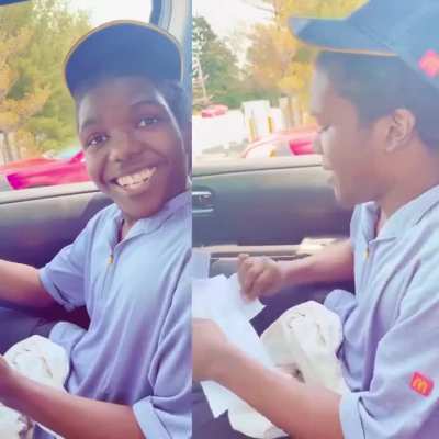 Teen opens first paycheck from McDonald's