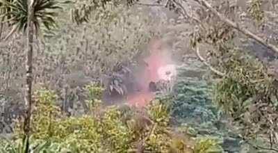 Ambazonian rebels hitting an alleged Cameroonian APC with an IED