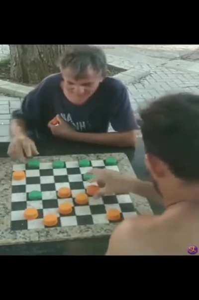 Grandpa Gambit, the board obliterator. Mode: checkers