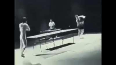 Here’s the truth behind this ‘rare clip’ of Bruce Lee playing Table Tennis using ‘Nunchucks’ @Comment section