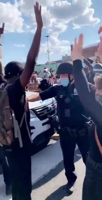 NYPD Cop pulls down peaceful protestor’s mask to pepper spray him. This video is being removed all over twitter, they are trying to hide this.