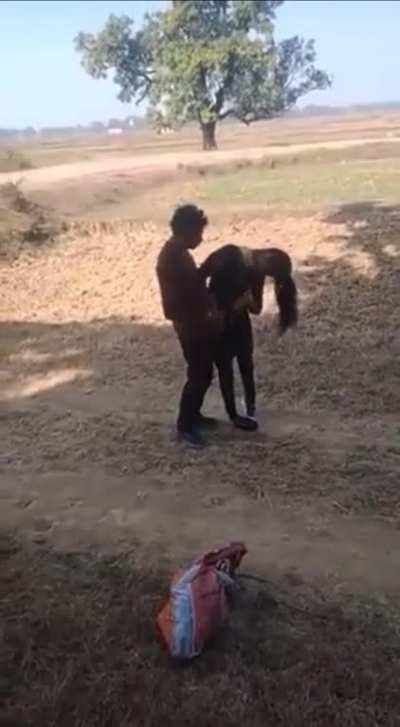 Woman gets brutally beaten up by an Indian man after she refused to marry him.