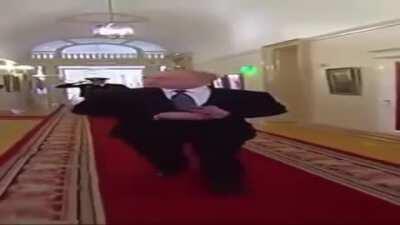 Wide Putin Walking but every time he turns he gets wider