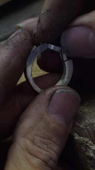 Making a 3-stone, 2.66-carat engagement ring by hand