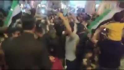 Syrians celebrating the news 