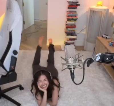 Pokimane on her floor - September 2024