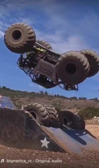 Crazy Monster Truck stunt.