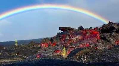 Lava and rainbows in Hawaii