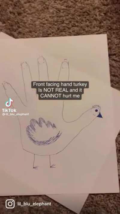 Front facing hand turkey