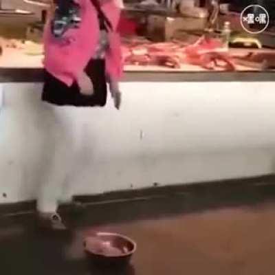 An attempt at throwing meat on the floor