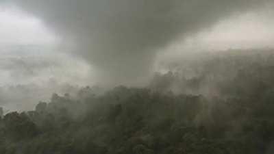 Insane close range video of a tornado yesterday. Drone was lost