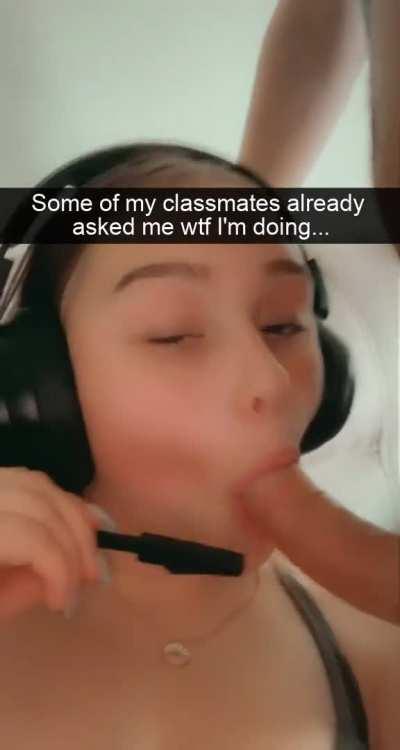 Next time, he's gonna fuck her during her class...