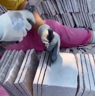 stone slabs getting cut