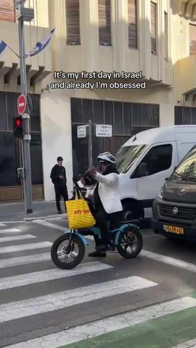 An Israeli main character stops the traffic in with his presence 