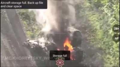 Ukrainian kamikaze drone destroys a Russian BMP-2 near Solovyove. May 2024